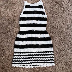 Girls Janie and Jack black and white knitted dress